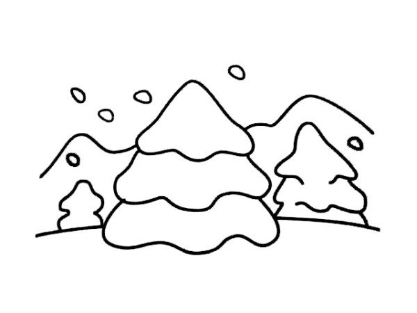 Simple strokes of snow scene