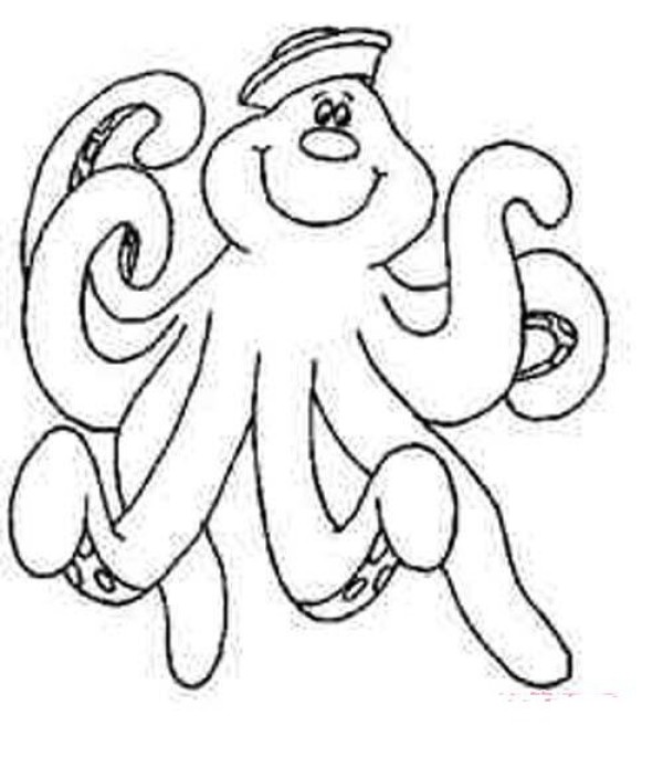 Childrens cartoon octopus simple drawing picture