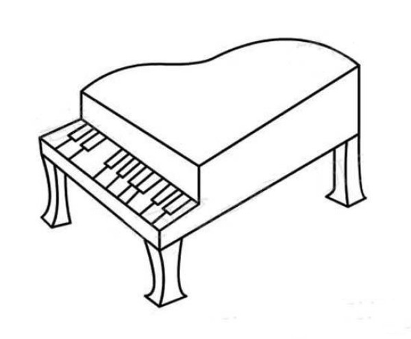 Childrens musical instrument piano simple drawing picture