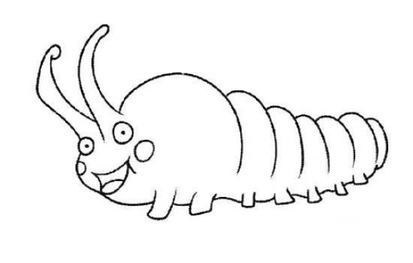 Complete collection of cartoon caterpillar simple strokes