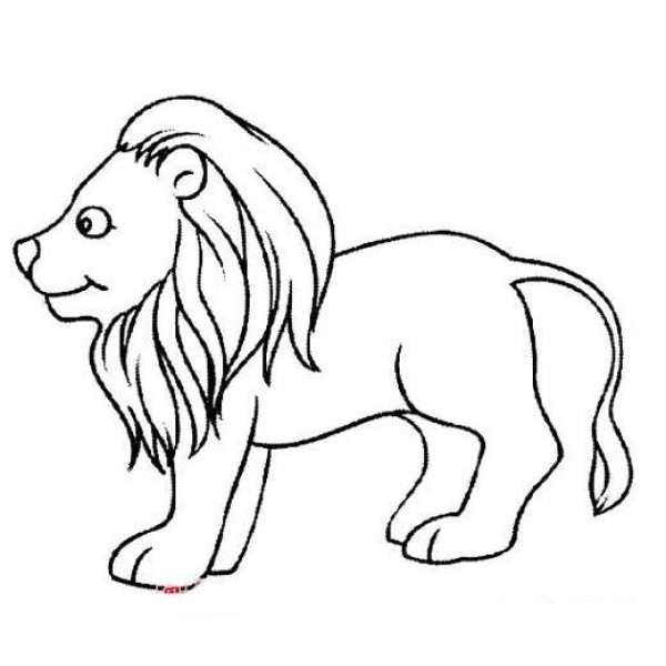 Simple side drawing of lion