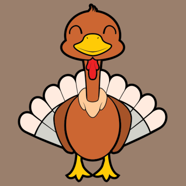 Simple drawing of little turkey