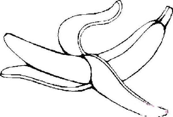 Simple drawing of peeled banana