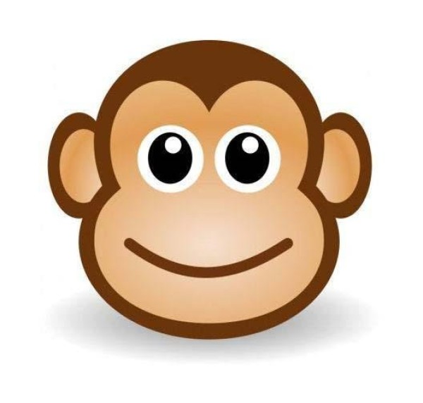 Coloring monkey avatar simple picture