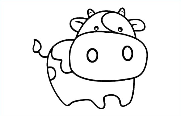 Simple drawing pictures of little cows