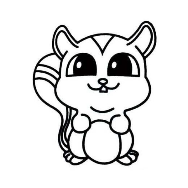 Cute Cartoon Squirrel Simple Drawing Picture