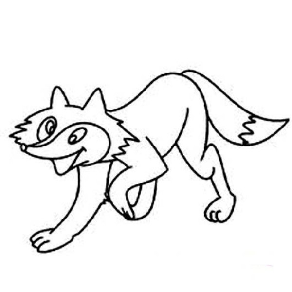 Cunning fox simple drawing picture