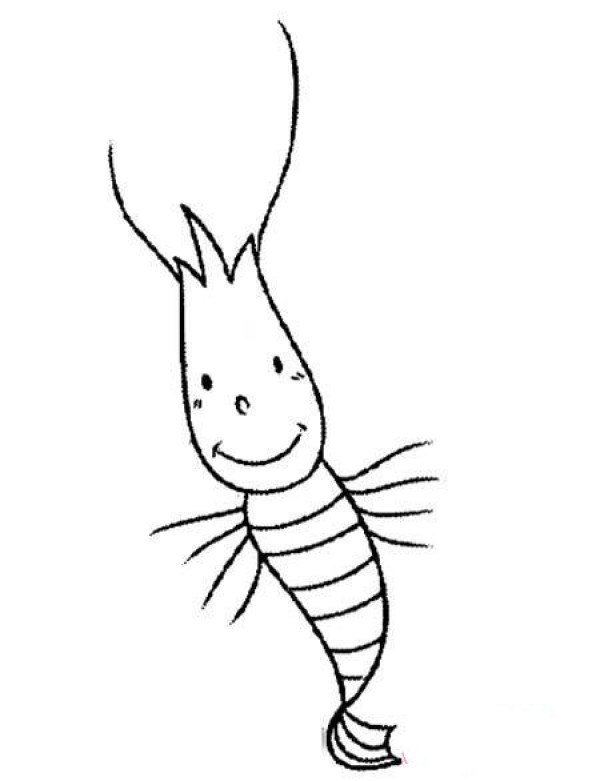 Kindergarten cute little shrimp simple drawing picture