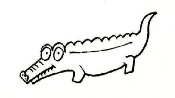 Kindergarten crocodile simple strokes picture