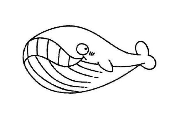 Childrens simple strokes of whale pictures