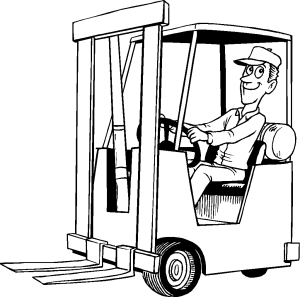 Forklift operator simple drawing