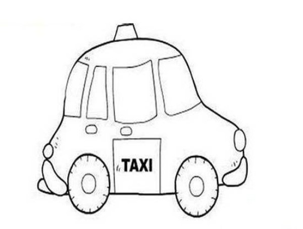 Cute taxi (taxi) simple drawing