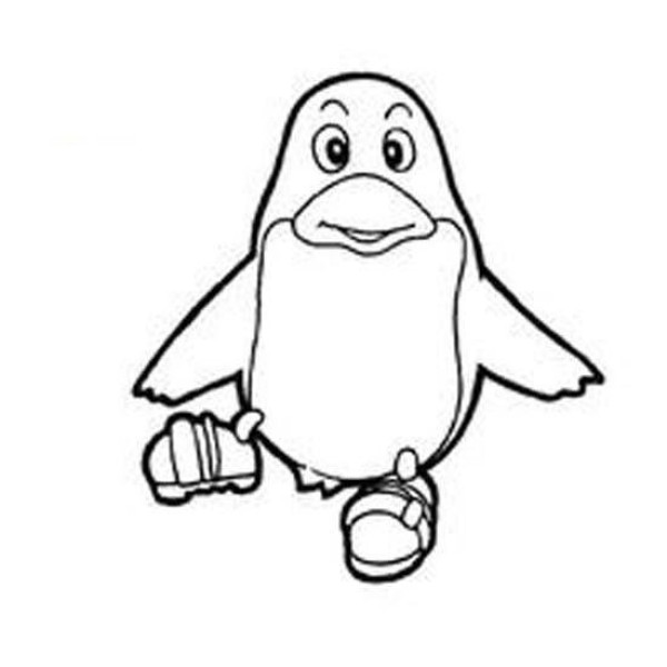 Childrens cartoon penguin simple strokes