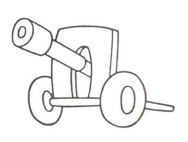 Childrens simple drawing pictures of cannon