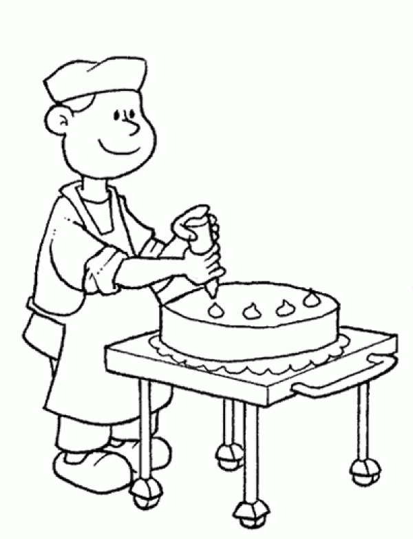 Cake chef simple strokes