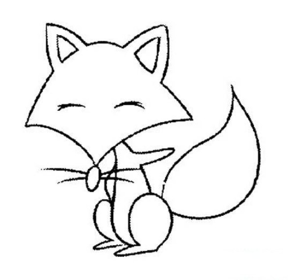 Kindergarten animal simple drawing: fox