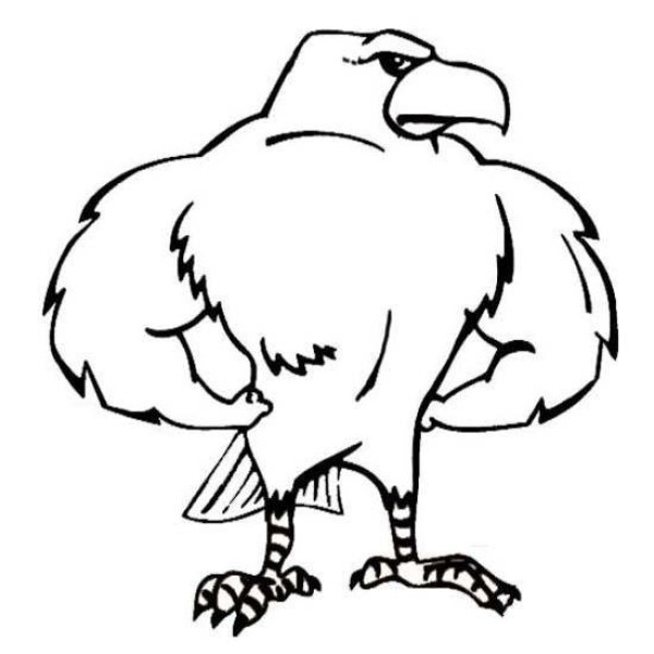 Cartoon eagle simple drawing pictures: strong eagle