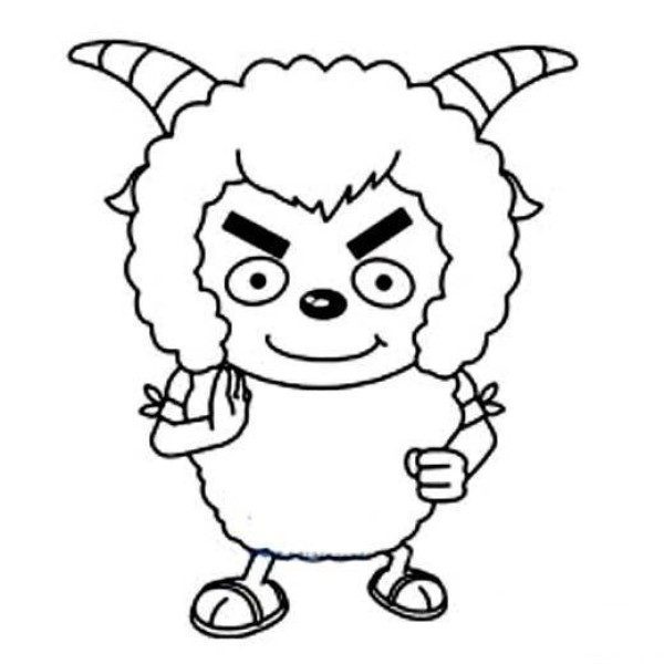 Childrens cartoon boiling sheep simple drawing picture