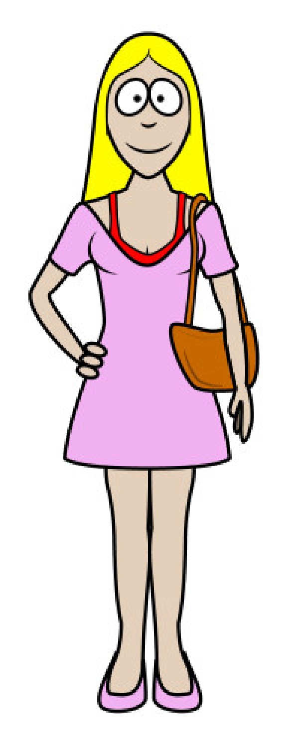 Simple drawing of young woman