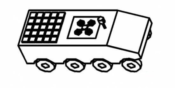 Simple drawing picture of multifunctional armored vehicle