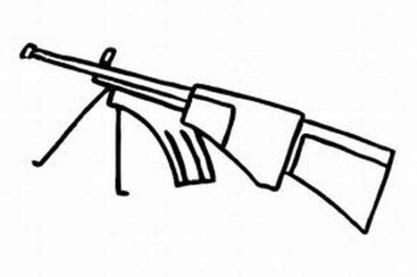 Childrens simple drawing pictures of weapons: gun