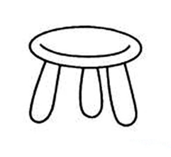 Simple drawing picture of childrens small stool