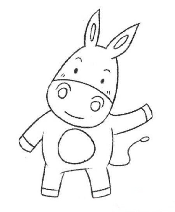 Cartoon donkey simple drawing picture