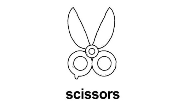 Simple drawing of scissors