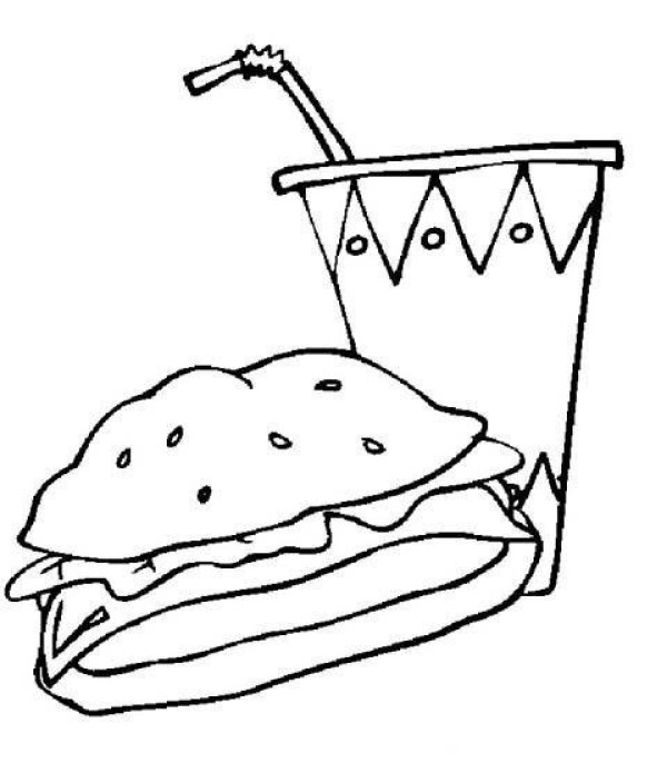 Hamburger Coke simple drawing picture