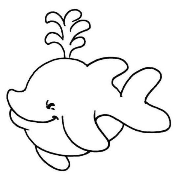 Simple drawing pictures of marine animals: Whale