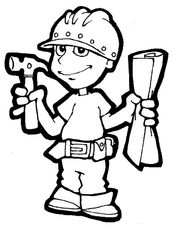 Simple drawing of little engineer