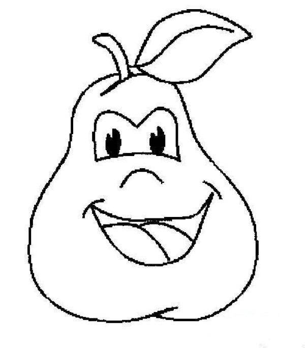 Simple drawing picture of cartoon pear