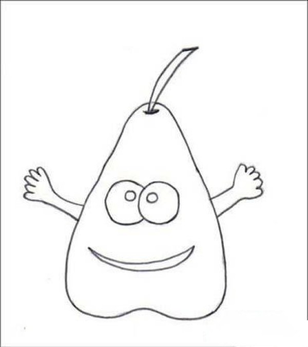 Complete collection of cartoon cute pear simple strokes