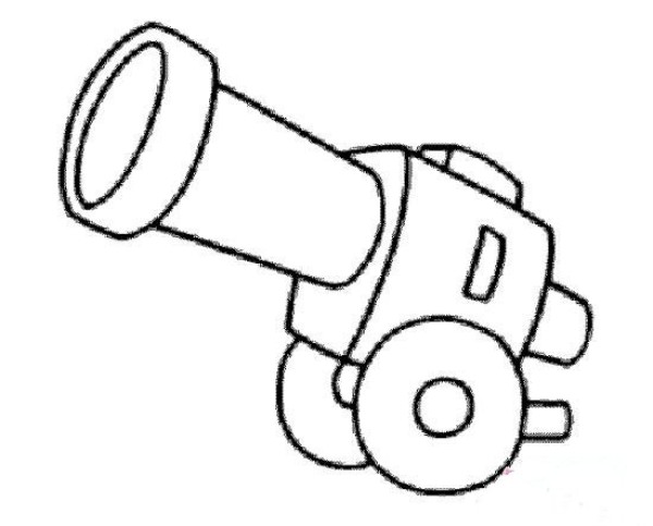 Cannon side simple drawing picture