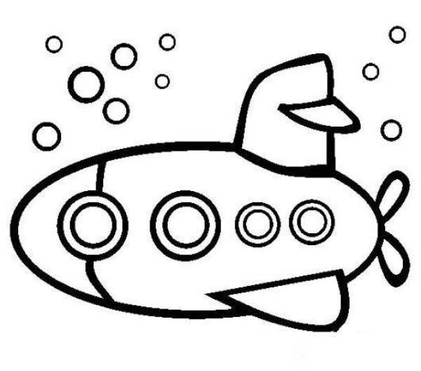 Childrens simple drawing pictures of sightseeing submarines