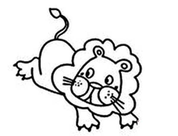 Kindergarten cartoon little lion simple drawing picture