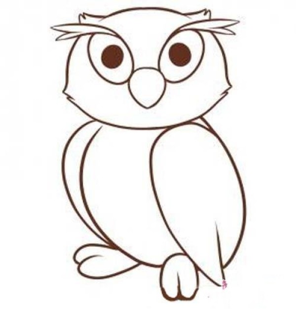 Childrens simple drawing pictures of owl