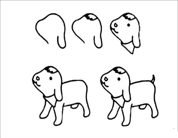 Simple drawing tutorial of puppy