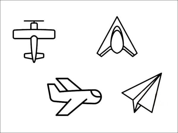 A complete collection of simple strokes of airplanes