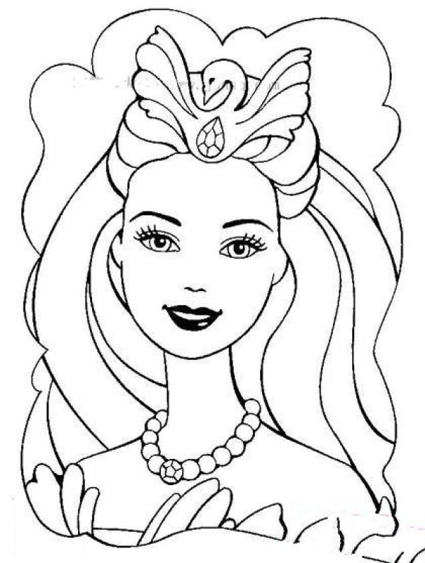 Beautiful Barbie doll avatar simple drawing picture