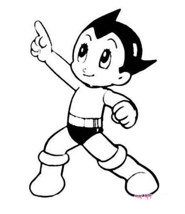 Cartoon Astro Boy simple strokes picture