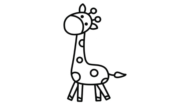 Cute giraffe simple drawing coloring works