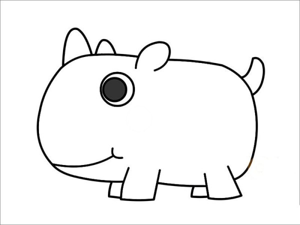 Fat rhinoceros simple strokes