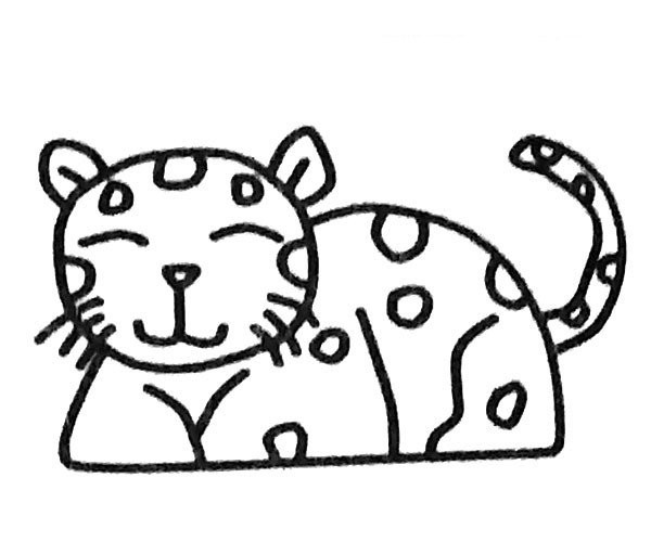 Cute little leopard simple drawing tutorial