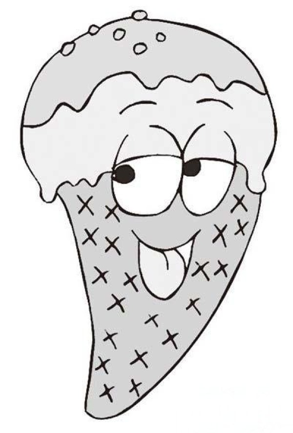 Cute Cartoon Ice Cream Simple Drawing Picture