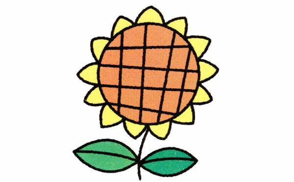 Simple drawing method of sunflower