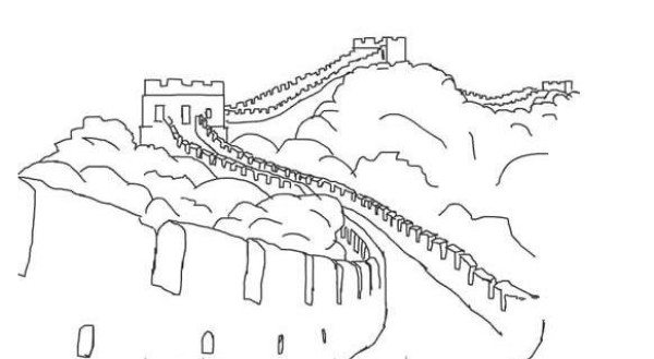 Great Wall Beacon Tower Simple Drawing Picture