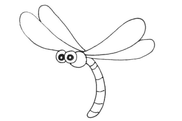 How to draw a simple dragonfly