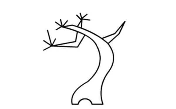 How to draw a pine tree with simple strokes for children