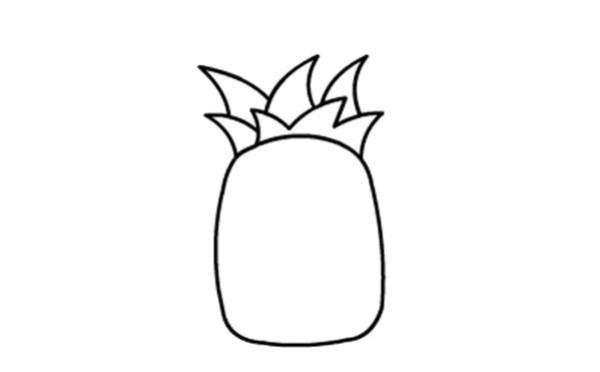 Childrens simple drawing of fruit picture pineapple